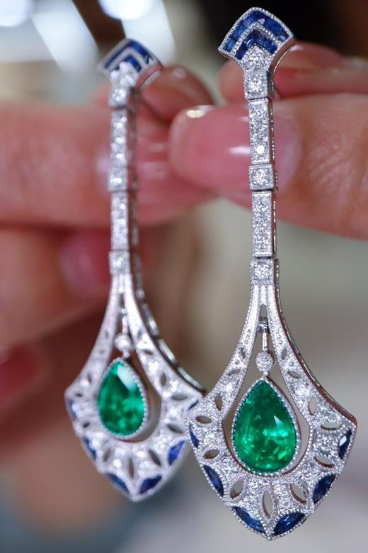 1.65ct刻面祖母绿耳环 商品图1