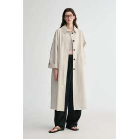 MAISON CECILE 复古经典随性单排扣宽松廓形翻领中长款风衣