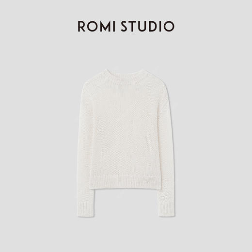 ROMI STUDIO 天然环保马尼拉麻纸纱镂空圆领套头针织衫RWCSST2870 商品图0