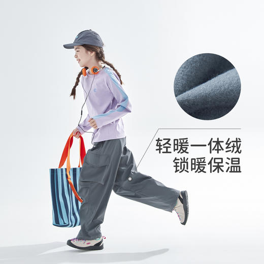 cicochild 25年秋季新款女童防泼水工装裤户外抗风保暖直筒机能裤 商品图2