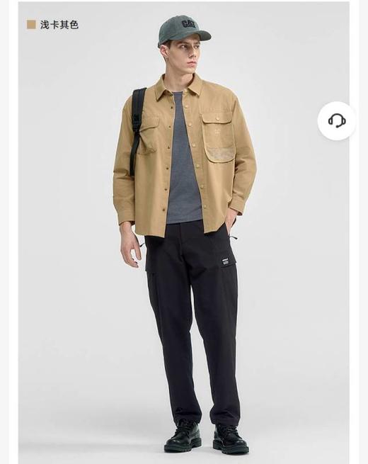 【云粉节】【95折】6楼卡特CAT秋款网装口袋休闲长袖衬衣浅卡其色CO3SHW36051C12，吊牌价728，现价692 商品图1