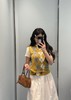 缪缪 25Fw早秋新款 姜黄V领菱形格纹针织小背心（ZY*MM） 商品缩略图1