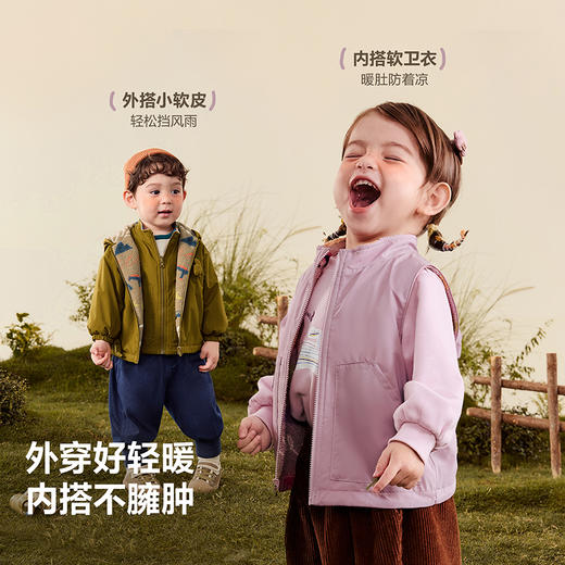 迷你巴拉男女童马甲外套宝宝仿羊羔毛保暖立领三防上衣 商品图3