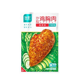 优形沙拉鸡胸肉烧烤味100g，保质期3个月