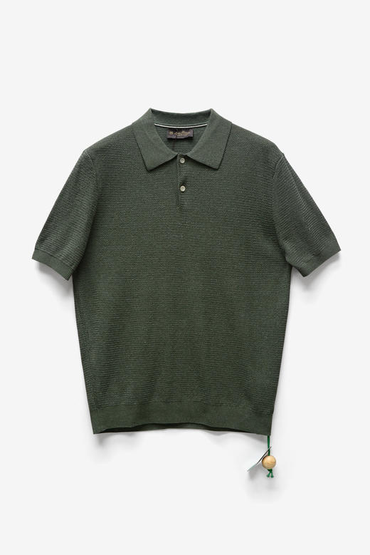 意式奢华2025夏季新款天丝亚麻混纺透气凉感针织短袖POLO衫男款！ 商品图7