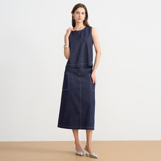 EITIE爱特爱复古高级感无袖小上衣C2513822 商品图3