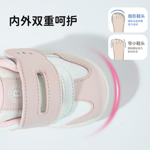 贝贝怡春秋新款女童学步鞋柔软轻便女孩魔术贴包头休闲鞋ZB3EX005 商品图5
