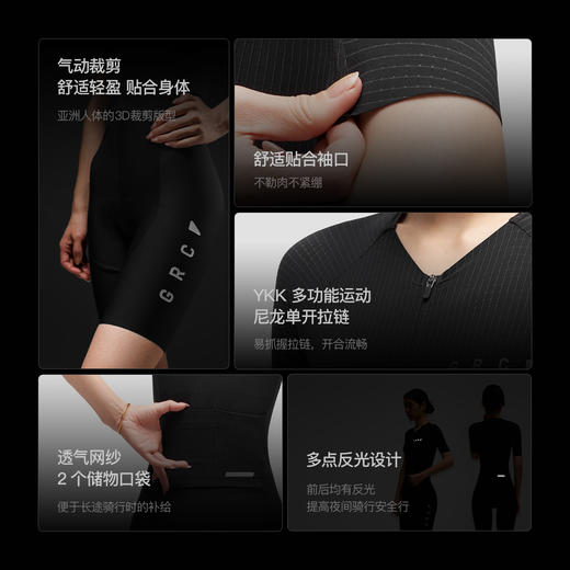 GRC桀骜无尽春夏新款TECH Suit科技系列双箭头坐垫骑行连体服女 商品图2