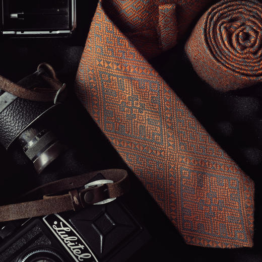 【梭说】素系列 纯手工限量设计领带 侗族传统织锦工艺 棉 商品图2