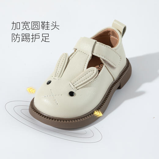 贝贝怡春秋新款女童学步鞋女孩休闲稳步鞋百搭魔术贴皮鞋ZB3EX020 商品图5