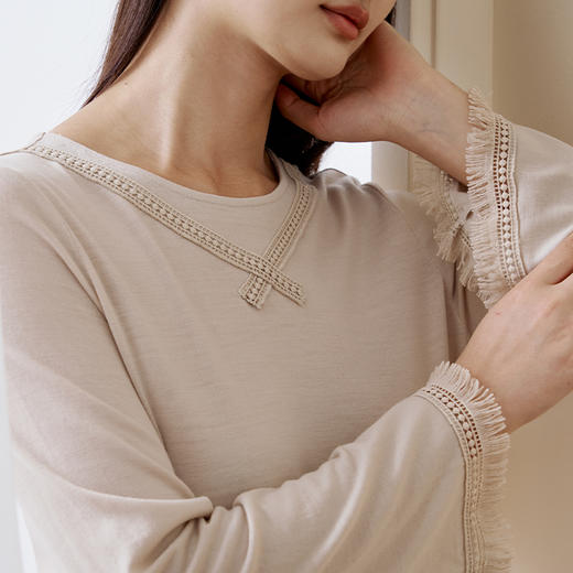 【深睡眠蚕丝睡衣】金三塔针织睡裙女桑蚕丝羊毛宽松家居服睡衣  YZFFC302 商品图1