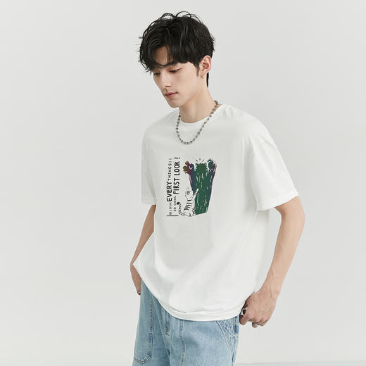 gxgjeans男装 【190G重磅全棉】男士短袖25夏款舒适透气休闲百搭T恤男K&C 商品图2