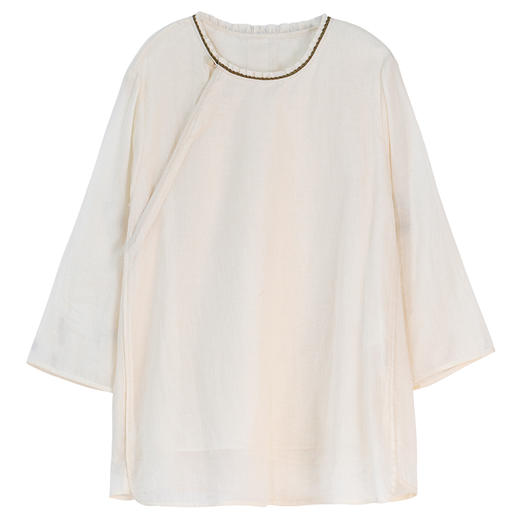 牧衣游原创 净色纯棉衬衫新品轻薄柔软质朴休闲百搭文艺衬衣 稚雪 商品图4