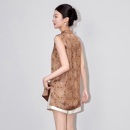 「高货wl」全新升级【铂金会员312/天猫419/差价107】(22703)洛诗琳新中式香云纱无袖马甲2025夏季复古国风旗袍上衣 商品图1