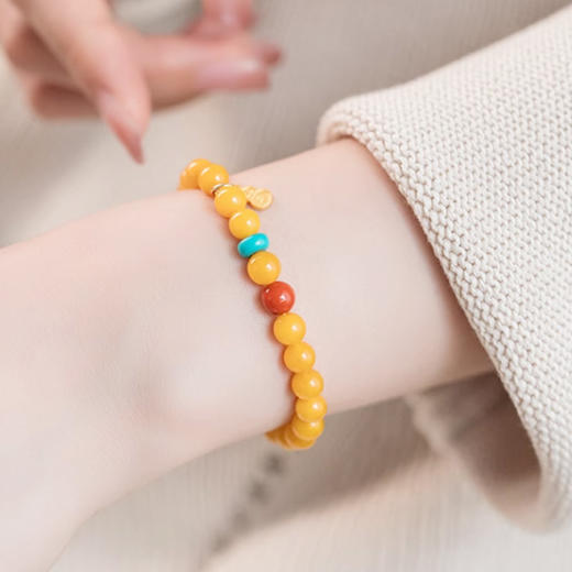 小吉牌南红转运珠蜜蜡手串6mm 商品图1