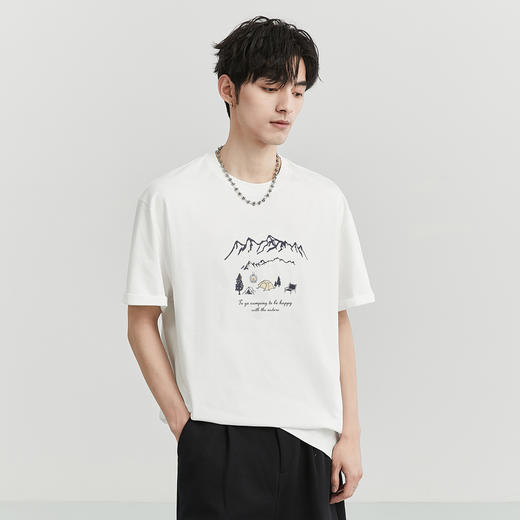 gxgjeans男装 【100%棉】重磅男士短袖25夏款青少年T恤舒适透气半袖K&C 商品图2