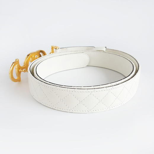 【98新】Gucci古驰白色互扣式金扣双G腰带女士现售价：1799！250725NJS11 商品图3