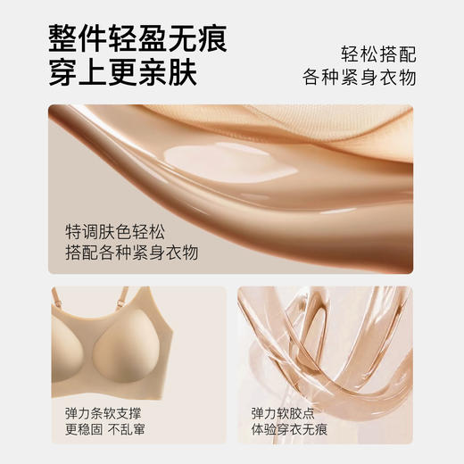 【粉底液隐形无痕】夏季薄款内衣女舒适透气美背聚拢无钢圈文胸 商品图4