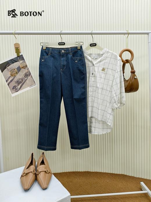 【第2件半价！尾货清仓不退换】波顿女士弹力牛仔八分裤修身显瘦春夏百搭LE279 商品图3