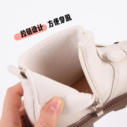 贝贝怡2025秋季新款女童马丁靴时尚百搭户外鞋儿童潮流休闲中帮皮鞋ZB4EX009 商品图5