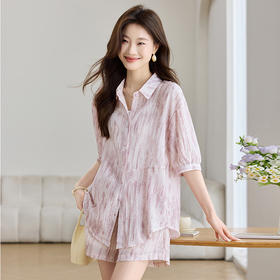 天丝减龄一整套穿搭，休闲洋气时尚妈妈两件套HR-XOG16222