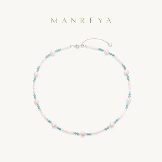 Manreya玛芮雅“黛青之镜”绿松石珍珠项链耳坠|淡水珍珠，绿松 商品图7