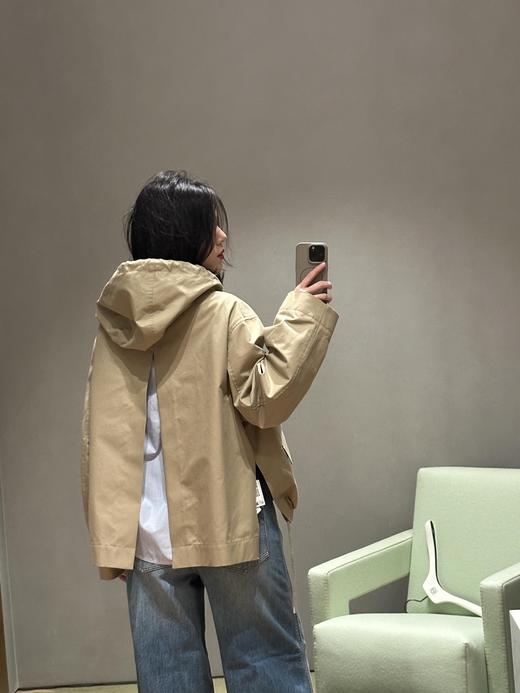 罗意威 25Fw秋冬新款 微标刺绣口袋抽绳宽松连帽风衣外套（ZY*MM） 商品图7