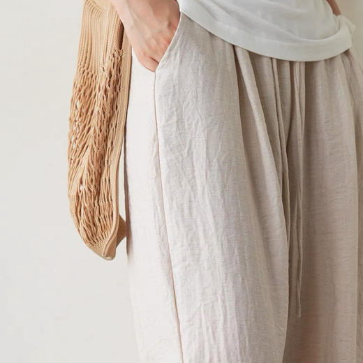 SUTUS/《松弛女主》 亚麻阔腿裤丨BI入~秒变纸片人穿搭 商品图1