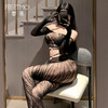 【情趣内衣】霏慕 性感虎纹分体式网袜套装7531 商品缩略图2