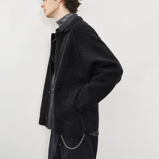 714street菠萝纹情侣翻领毛衣开衫男2025秋冬cleanfit针织外套女 商品图1