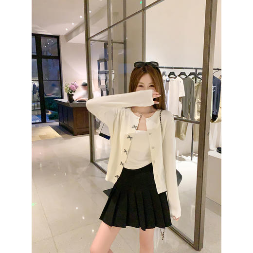 <曾小咸推荐>韩系甜美风蝴蝶结长袖针织开衫 商品图3