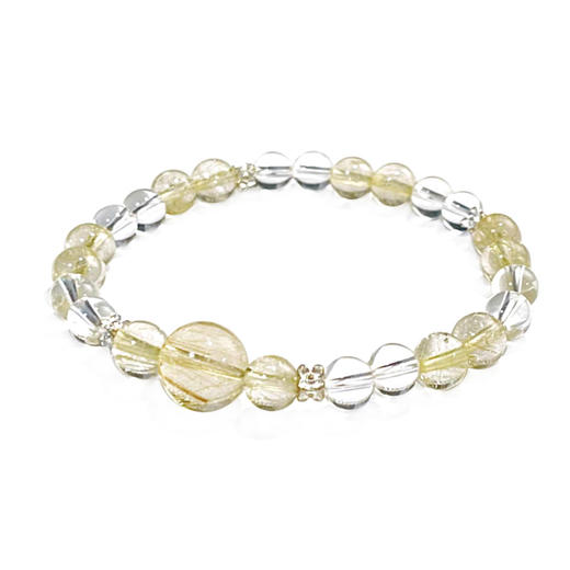 天然金发晶白水晶转运珠手串6mm 商品图3