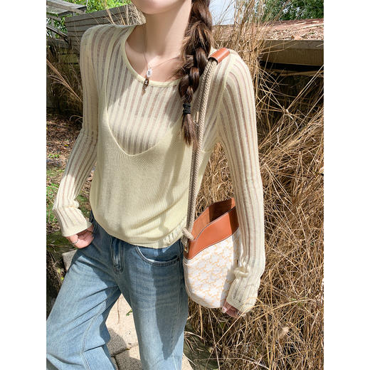 【129元任选2件】现货！简约高级感叠穿假两件长袖针织衫 商品图2