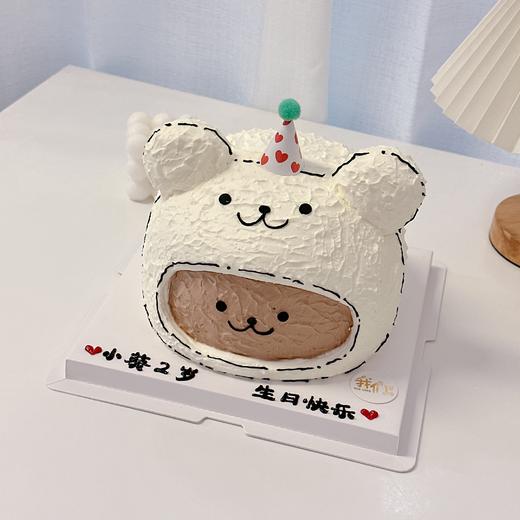 微加高线条小狗熊卡通小动物蛋糕-低糖处理无添加 商品图1