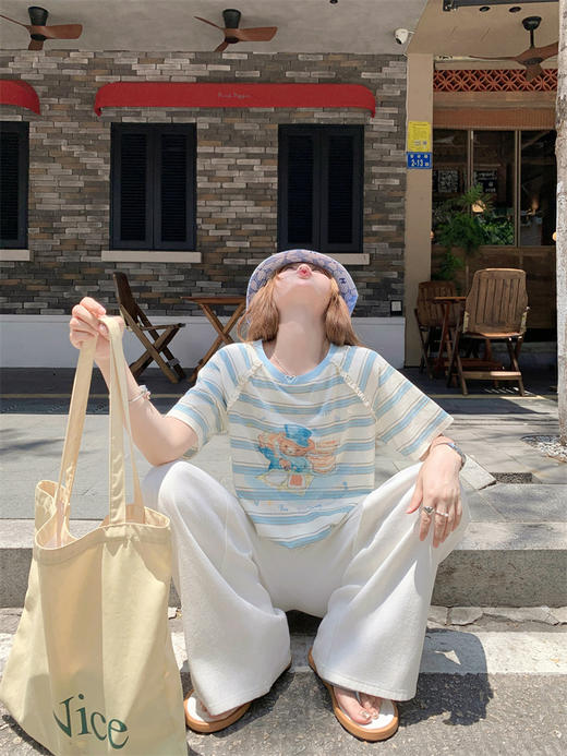 【129元任选2件】条纹小熊印花短袖 商品图11