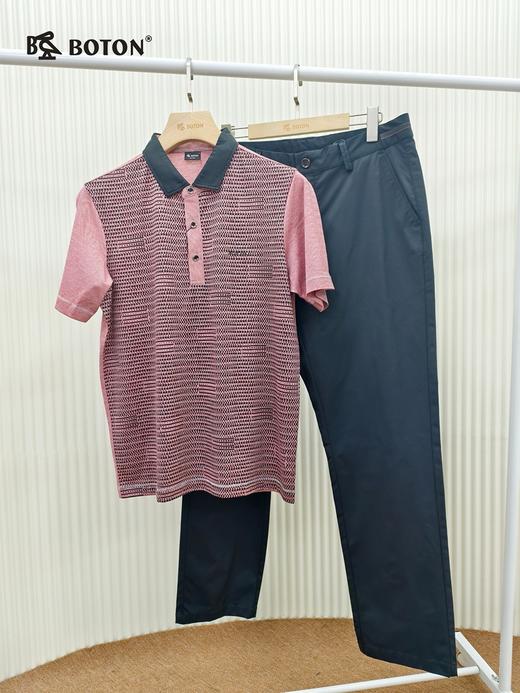 【第2件半价！尾货清仓不退换】波顿男士翻领短袖T恤全棉舒适透气夏季必备MT531 商品图2