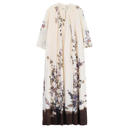 牧衣游原创印花100支进口比马棉连衣裙新款轻薄文艺宽松长裙 云织 商品图4