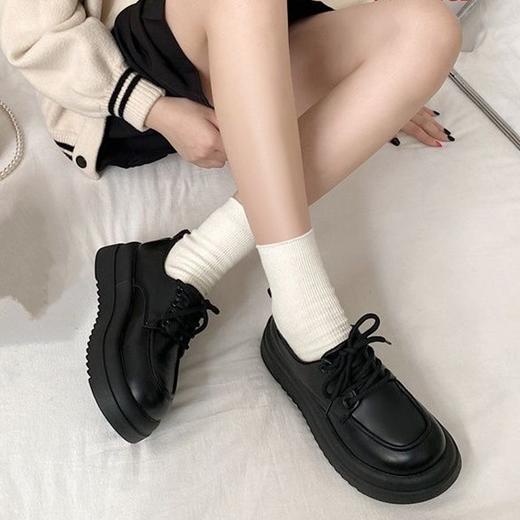 【学院风❗️哑光小皮鞋】英伦风学院风厚底增高鞋，日系玛丽珍鞋圆头单鞋，黑色鞋子百搭休闲单鞋女学院风鞋子L 商品图2
