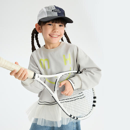 漫画家【蝶蝶卫衣】儿童女童卫衣秋新品宽松短款俏皮叠穿卫衣 商品图1