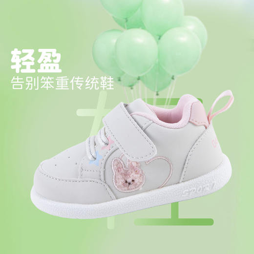 贝贝怡2025秋季新款女童学步鞋轻便休闲鞋女孩魔术贴版型撞色包头鞋ZB3EX004 商品图3