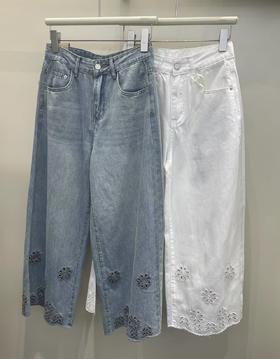 【门店同款】ENJOY夏季花朵镂空阔腿裤 163744661