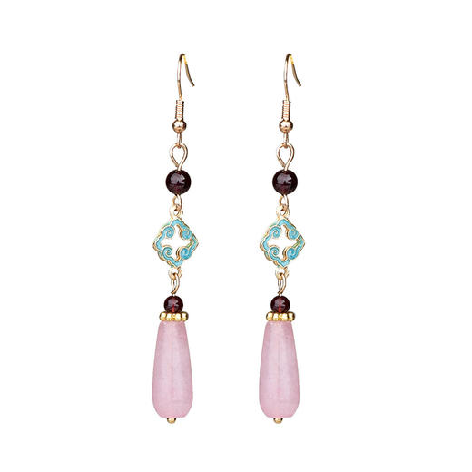 古风红色系列串珠祥云新中式耳环国风水滴旗袍汉服配饰耳环 商品图4