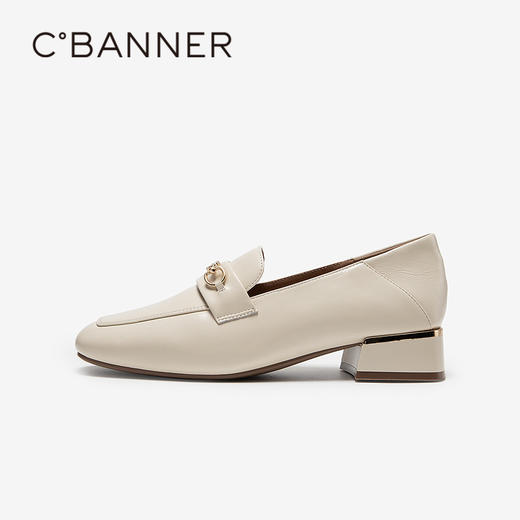 【静音系列】千百度粗跟乐福鞋女羊皮通勤深口单鞋A25449120 商品图2