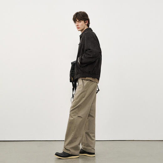 714street美式麂皮绒底特律夹克男2025秋冬款老钱风穿搭工装外套 商品图3