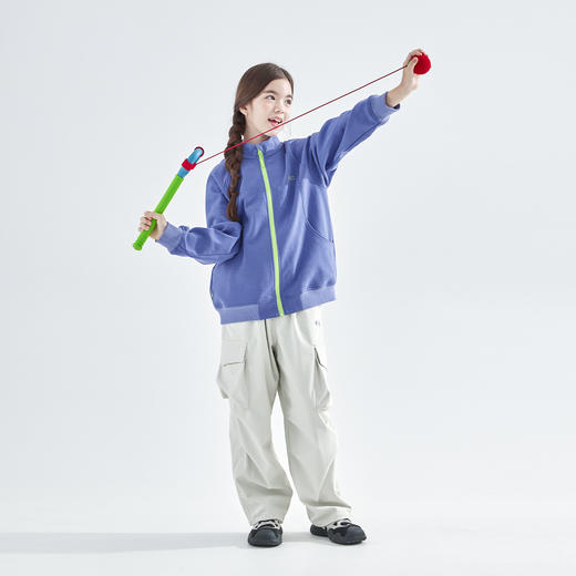 cicochild 25年秋季新款女童拉链卫衣外套中领加绒保暖儿童上衣 商品图3