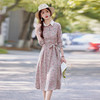 法式碎花衬衫连衣裙2025年秋装新款高腰显瘦翻领印花中长款裙SYY2513 商品缩略图1