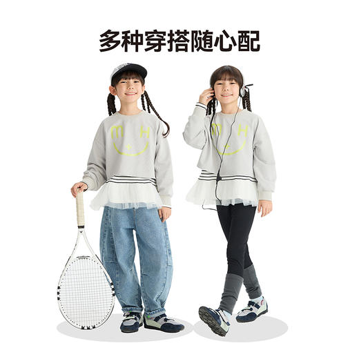 漫画家【蝶蝶卫衣】儿童女童卫衣秋新品宽松短款俏皮叠穿卫衣 商品图3