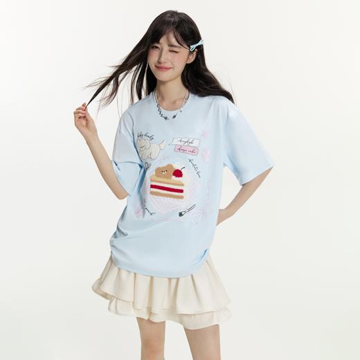 YKYB黄子韬 木耳边半身裙女宽松百搭白色显瘦a字学院风短裙秋季Y53FBQ064 商品图0