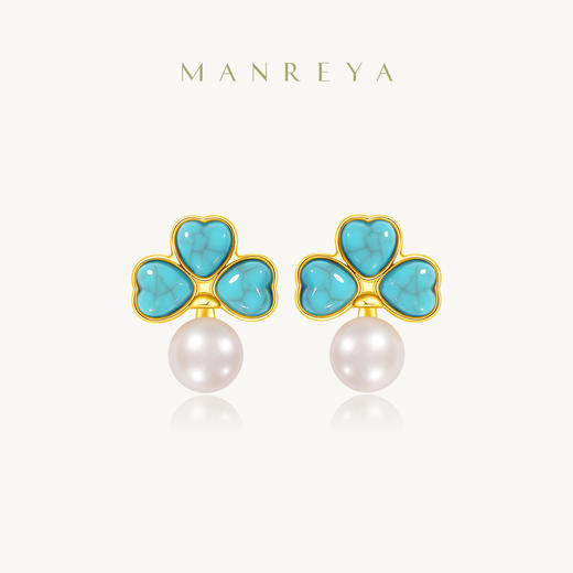 Manreya玛芮雅“汐絮双生”绿松石珍珠项链耳坠|淡水珍珠，绿松 商品图9