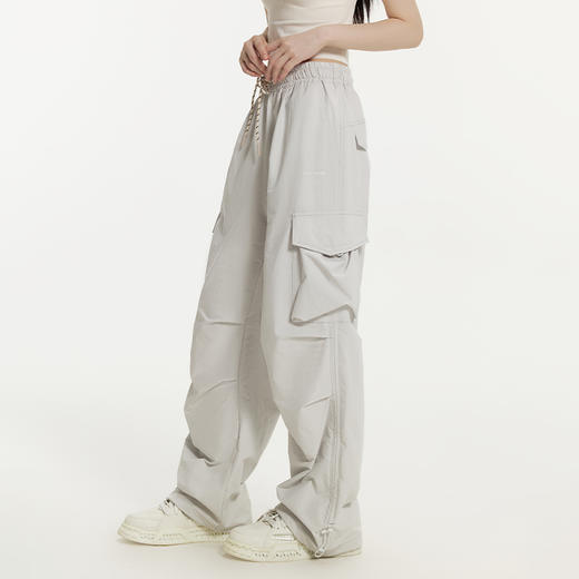 YKYB黄子韬 潮流打褶直筒户外休闲裤 宽松百搭松紧腰薄款工装长裤Y53NXK033 商品图0